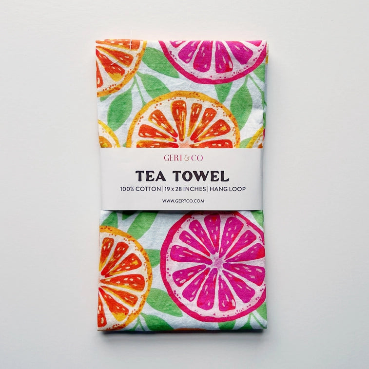 Dish Towel | Bright Citrus Kitchen Towel | Tea Towel
