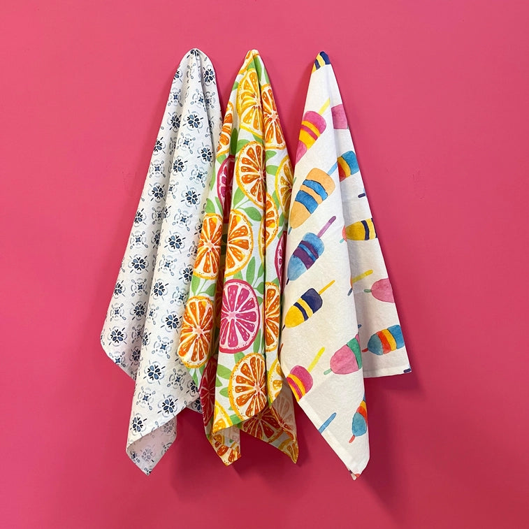 Dish Towel | Bright Citrus Kitchen Towel | Tea Towel