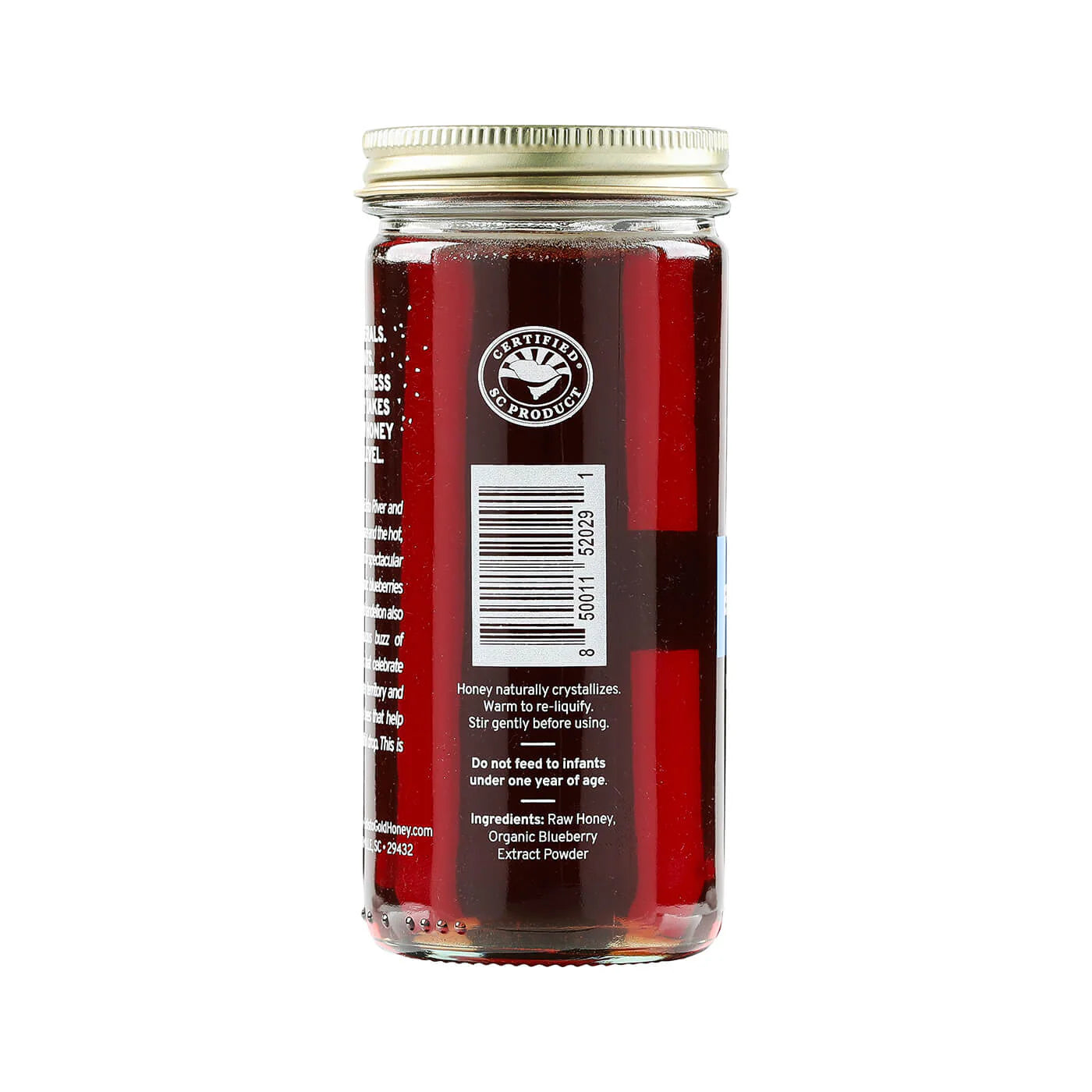 Blueberry Infused Local Honey | 11 oz Jar of pure, raw, honey | Edisto Gold Honey