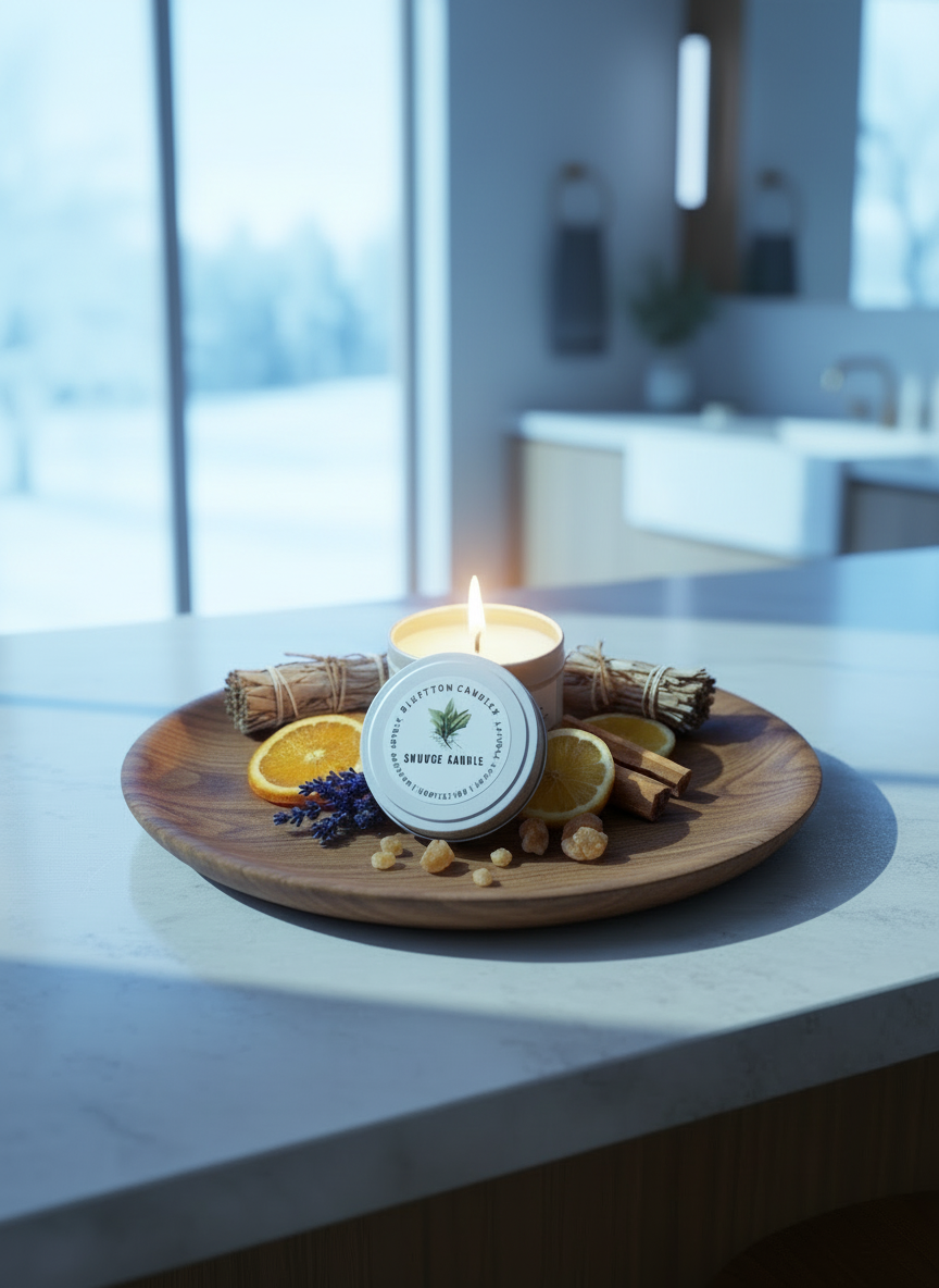 Smudge Candle Sage & Frankincense & Myrrh | Tin Can 6 oz.