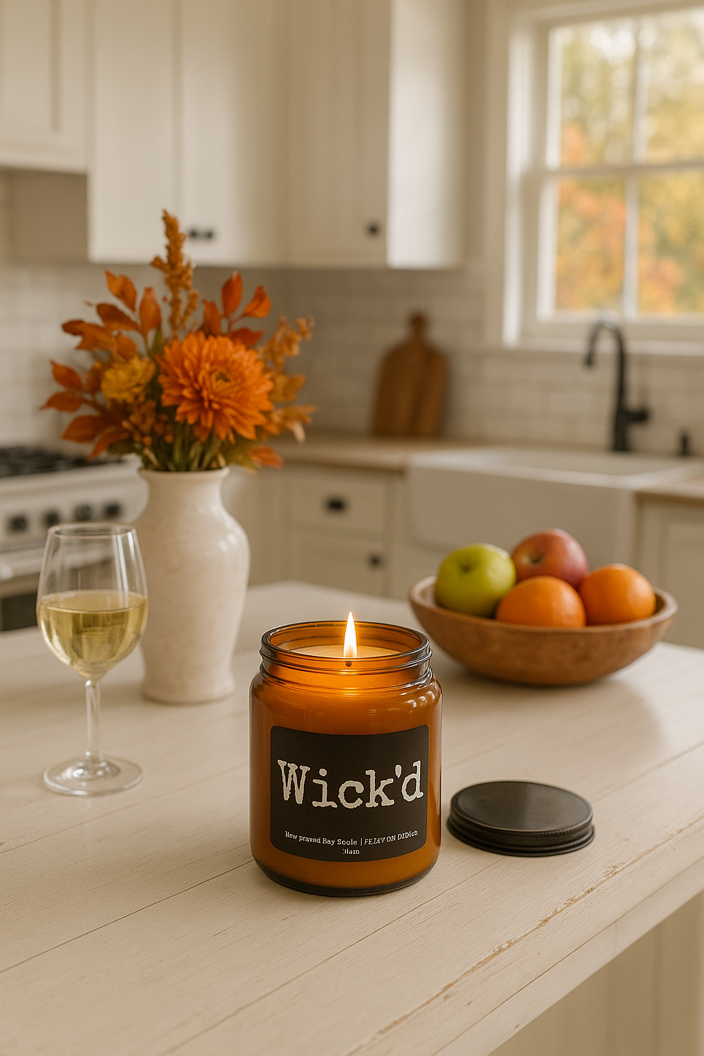Wick'd | 2 wick Amber Glass | 15 oz.