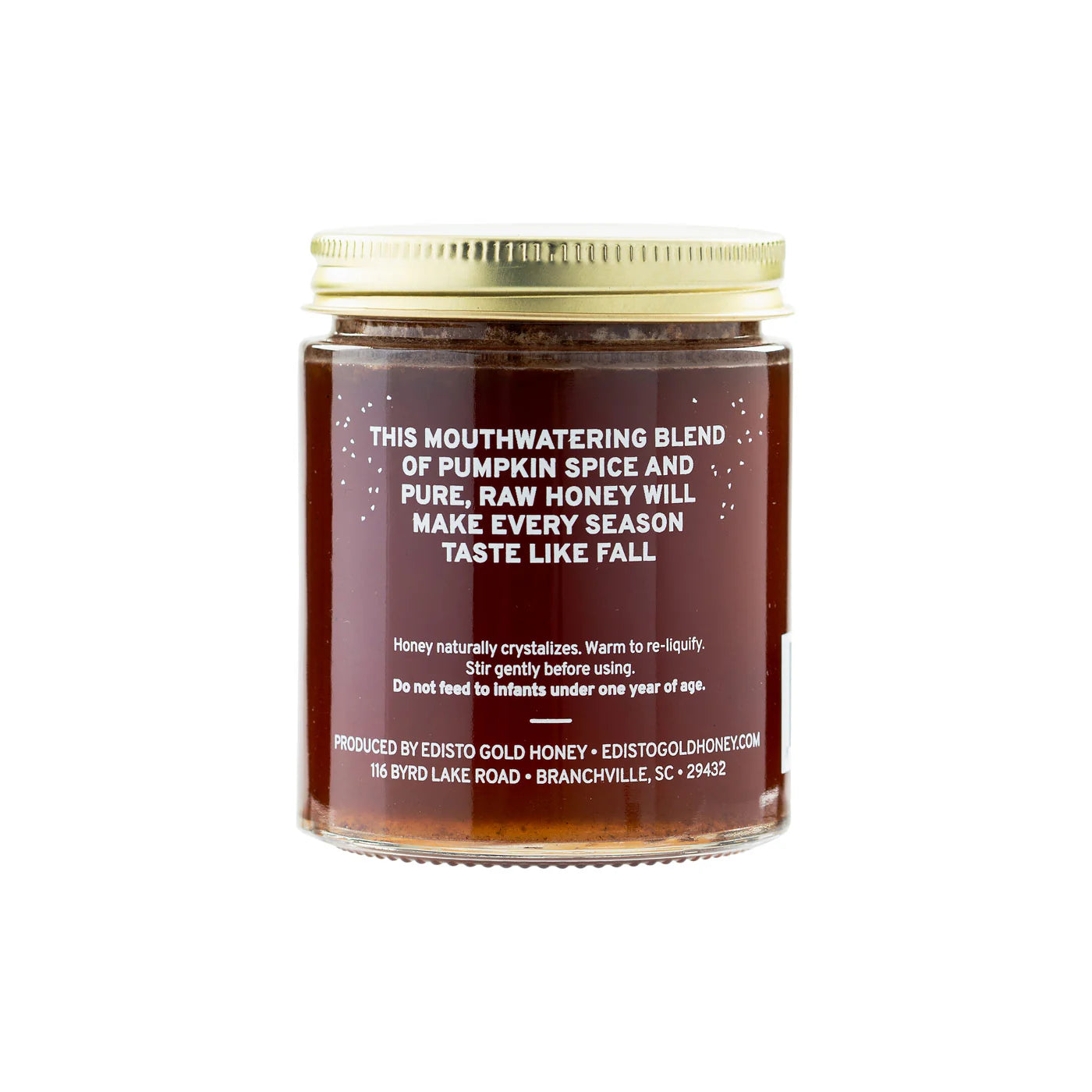 Pumpkin Spice Infused Local Honey | 8 oz Jar of pure, raw, honey | Edisto Gold Honey