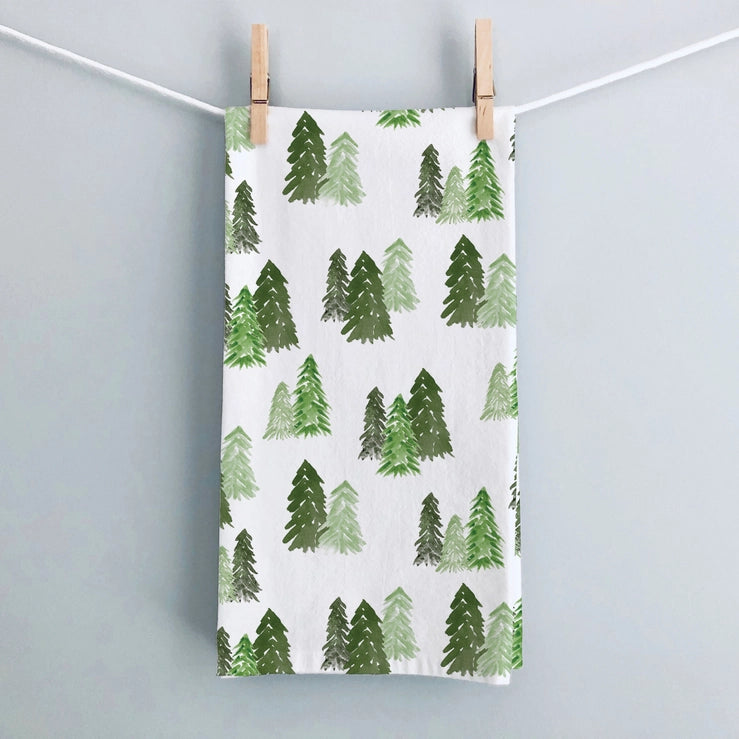 Dish Towel | Forest Trees Kitchen Towel | Tea Towel