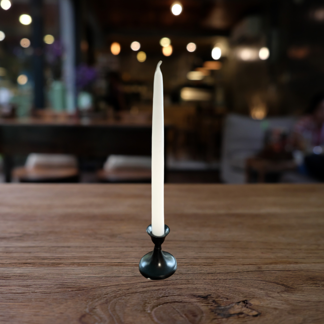 Taper Candle | White | 10 inch | Dripless | Smokeless with self-fitted end
