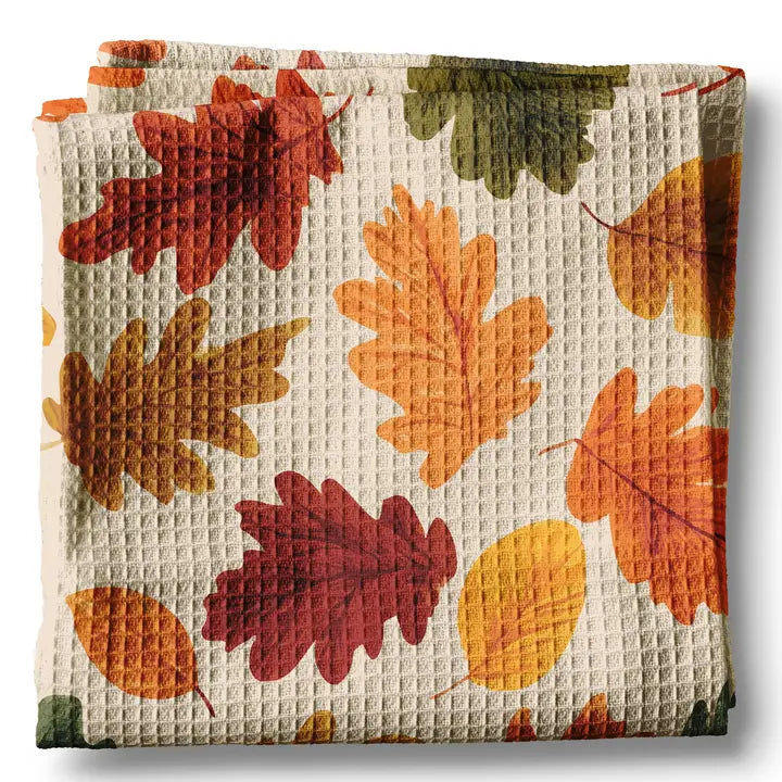 Fall Autumn Leaves Foliage Picking Farm Dish Towel