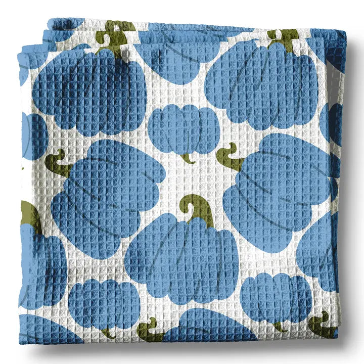 Blue Pumpkin Chinoiserie Coastal Dish Towel