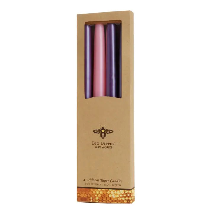 PRE-ORDER Advent Taper Candles 12" Beeswax | Ready for store pick up or shipping on Oct 15, 2026