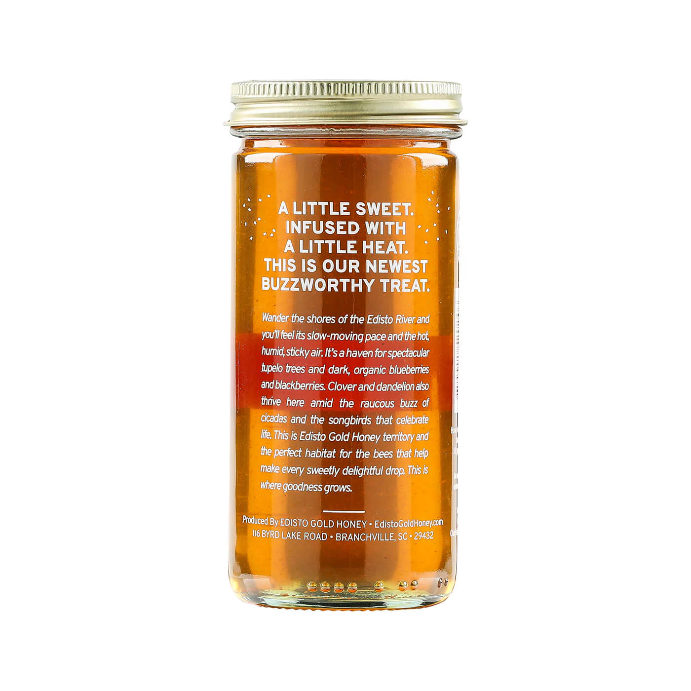 HOT (habanero pepper) Local Honey | 11 oz Jar of pure, raw, honey | Edisto Gold Honey