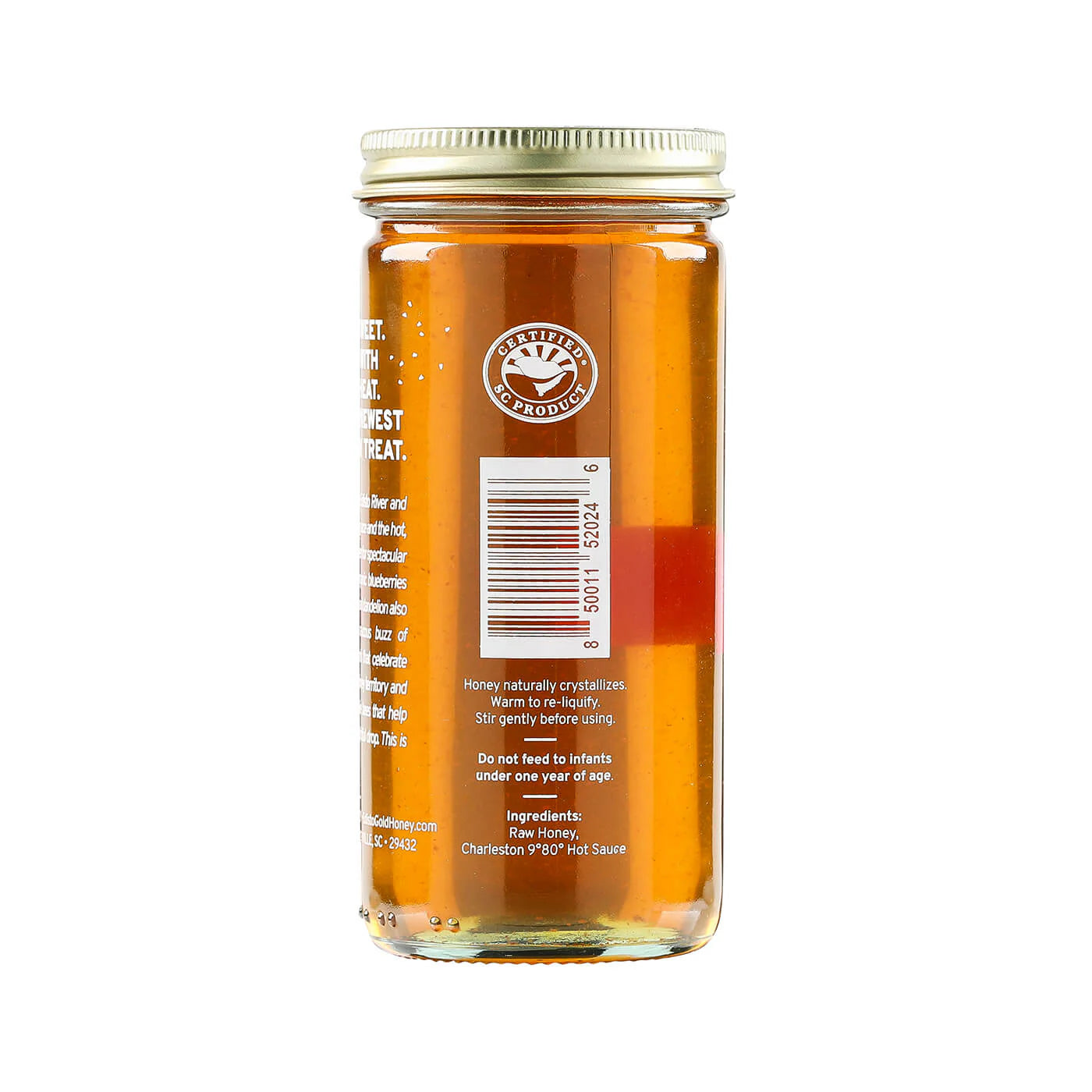 HOT (habanero pepper) Local Honey | 11 oz Jar of pure, raw, honey | Edisto Gold Honey