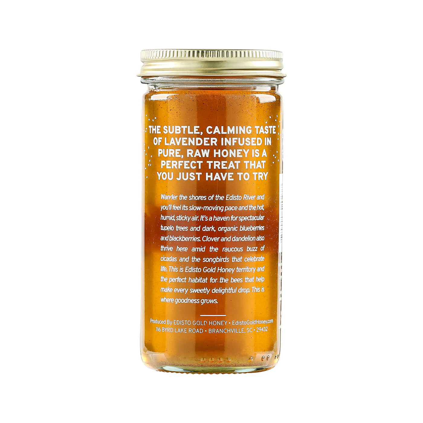 Lavender Infused Local Honey | 11 oz Jar of pure, raw, honey | Edisto Gold Honey