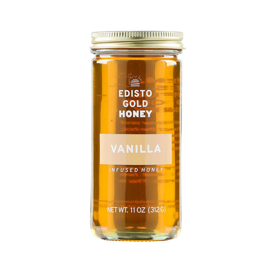 Vanilla Infused Local Honey | 11 oz Jar of pure, raw, honey | Edisto Gold Honey