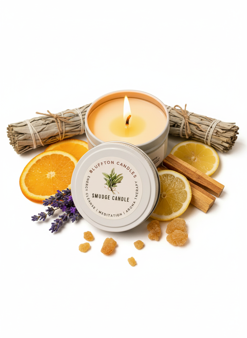 Smudge Candle Sage & Frankincense & Myrrh | Tin Can 6 oz.