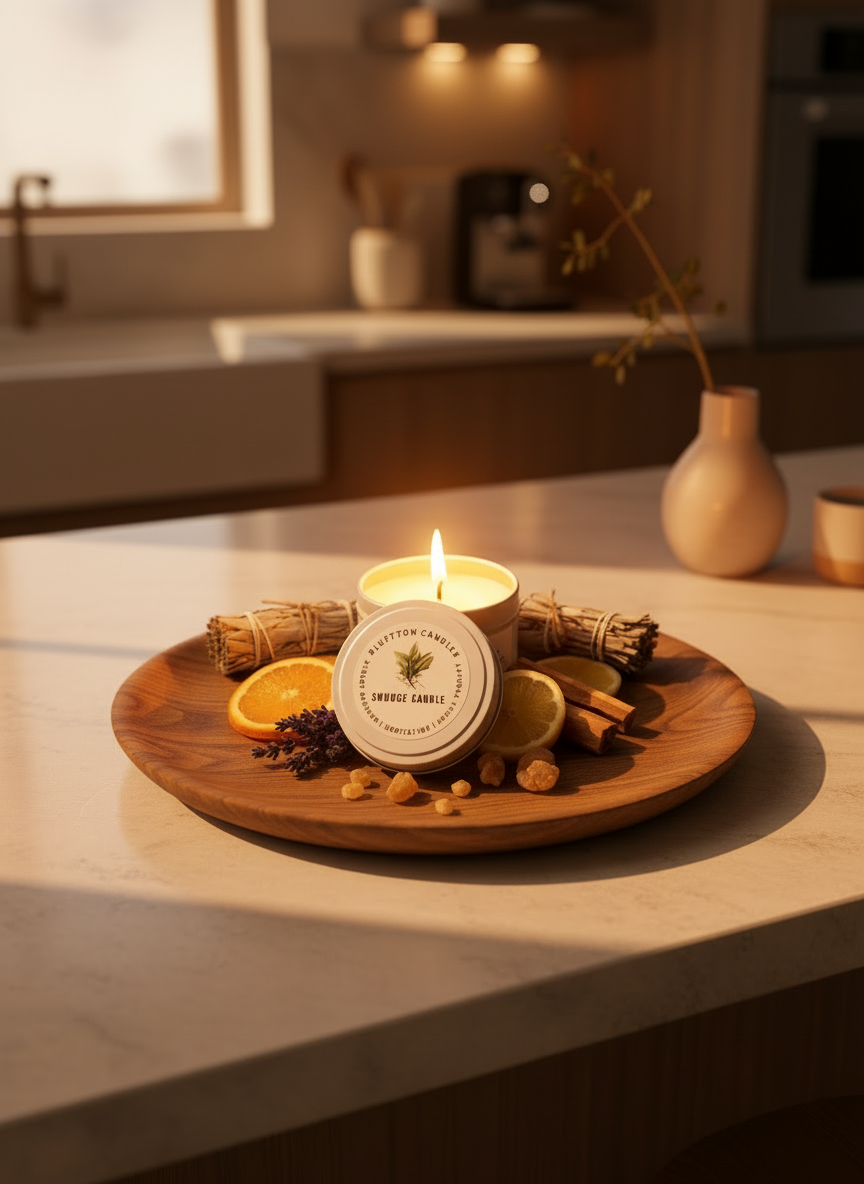 Smudge Candle Sage & Frankincense & Myrrh | Tin Can 6 oz.