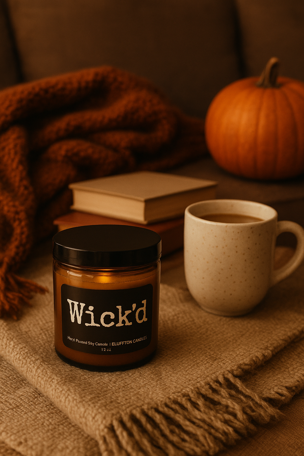Wick'd | 2 wick Amber Glass | 15 oz.