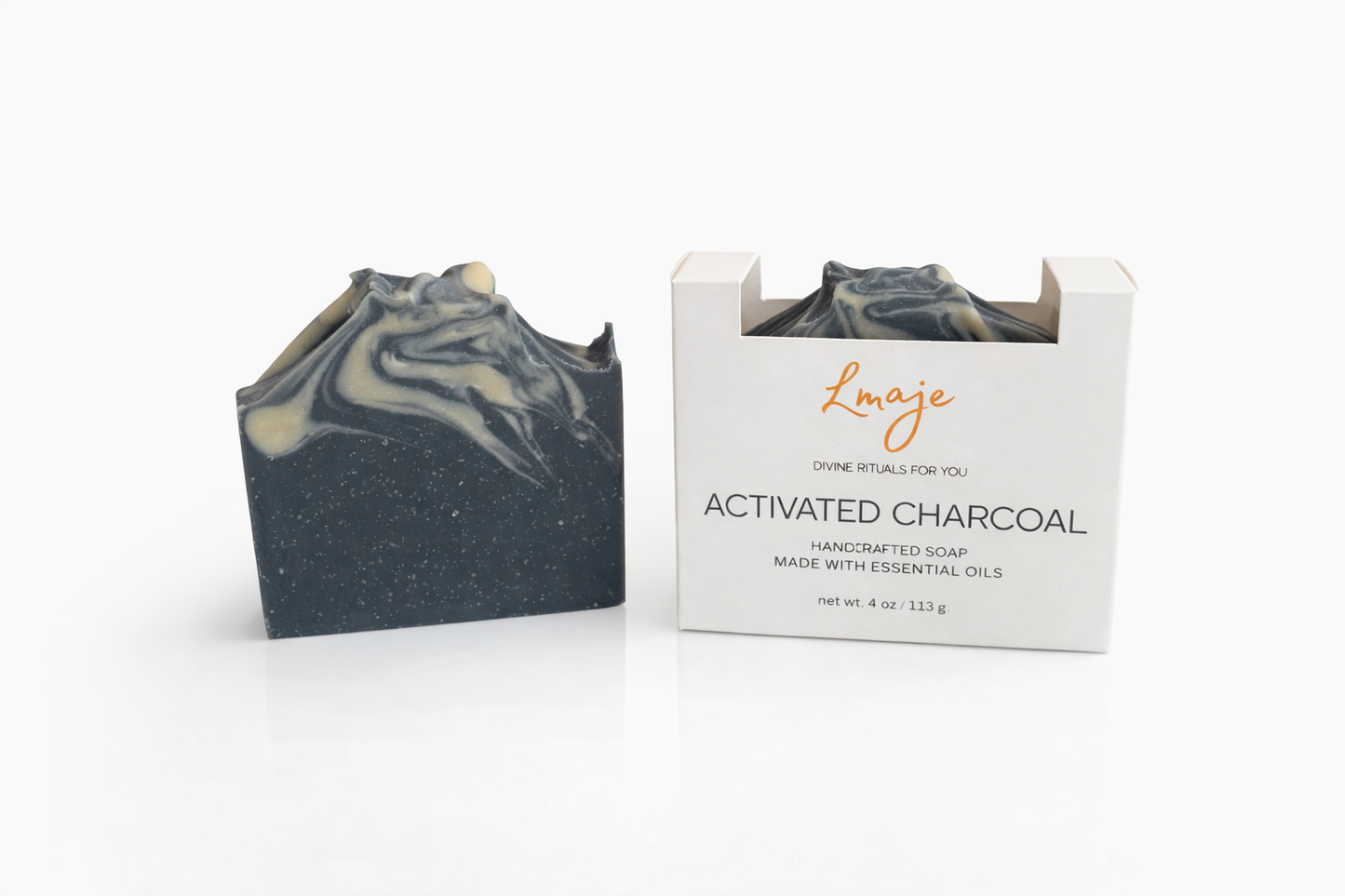 Lmaje | Activated Charcoal with Tea Tree and Turmeric | Handcrafted Soap