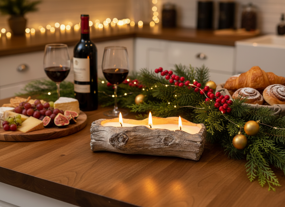 Cement Tree Log Decor Candle | Into The Woods | 12 oz.