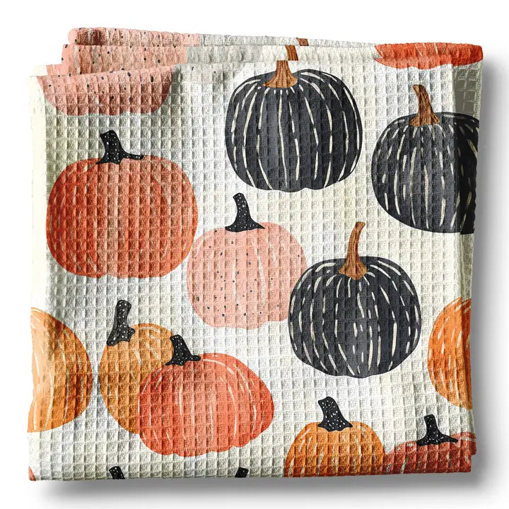 Pumpkin Fall Botanical Autumn Dish Towel