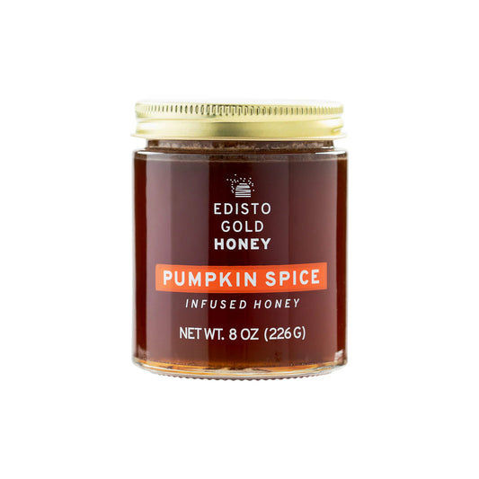 Pumpkin Spice Infused Local Honey | 8 oz Jar of pure, raw, honey | Edisto Gold Honey