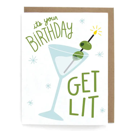 Note Card | Get Lit Boozy Birthday