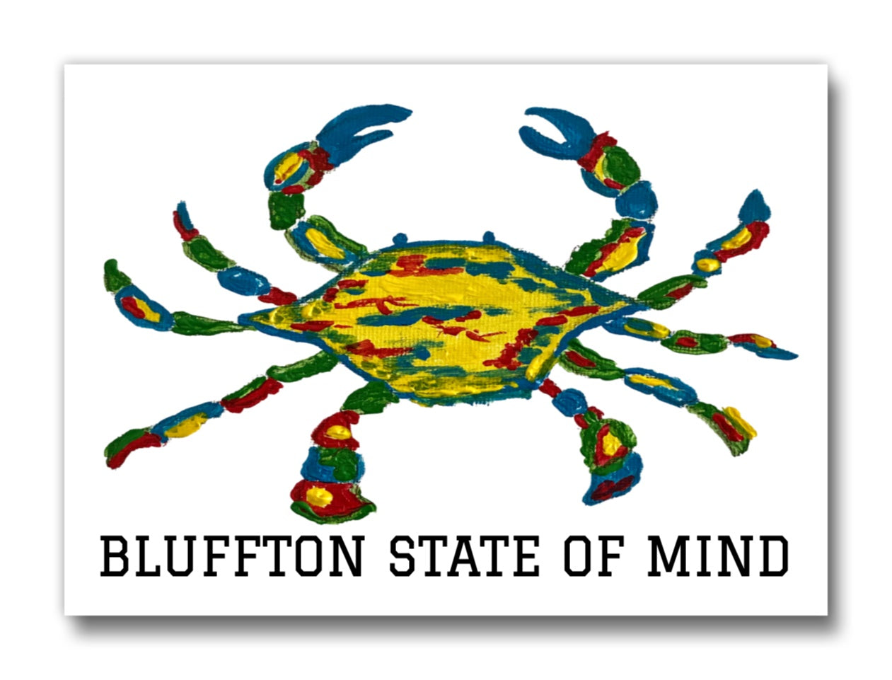 Souvenir Magnet | Bluffton State of Mind | Crab | Rectangle Magnet