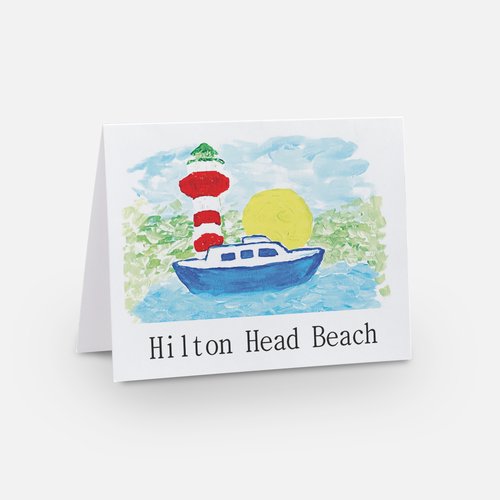 Note Card | Blue Boat - Bluffton Candles