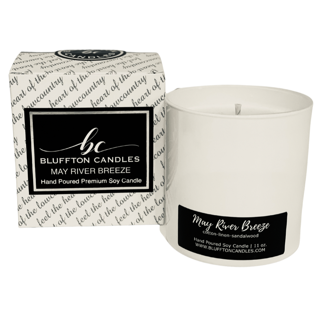 White Glass | May River Breeze 11 oz. – Bluffton Candles Gift Shop