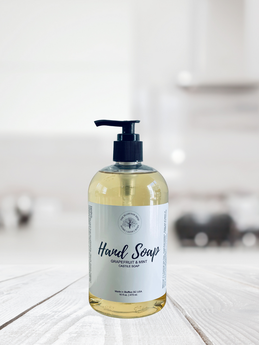 Our Castile Hand Soap is Non-toxic, Eco-Friendly, Phthalate-Free. Castile Hand Soap | Grapefruit & Mint | The Bluffton Shop